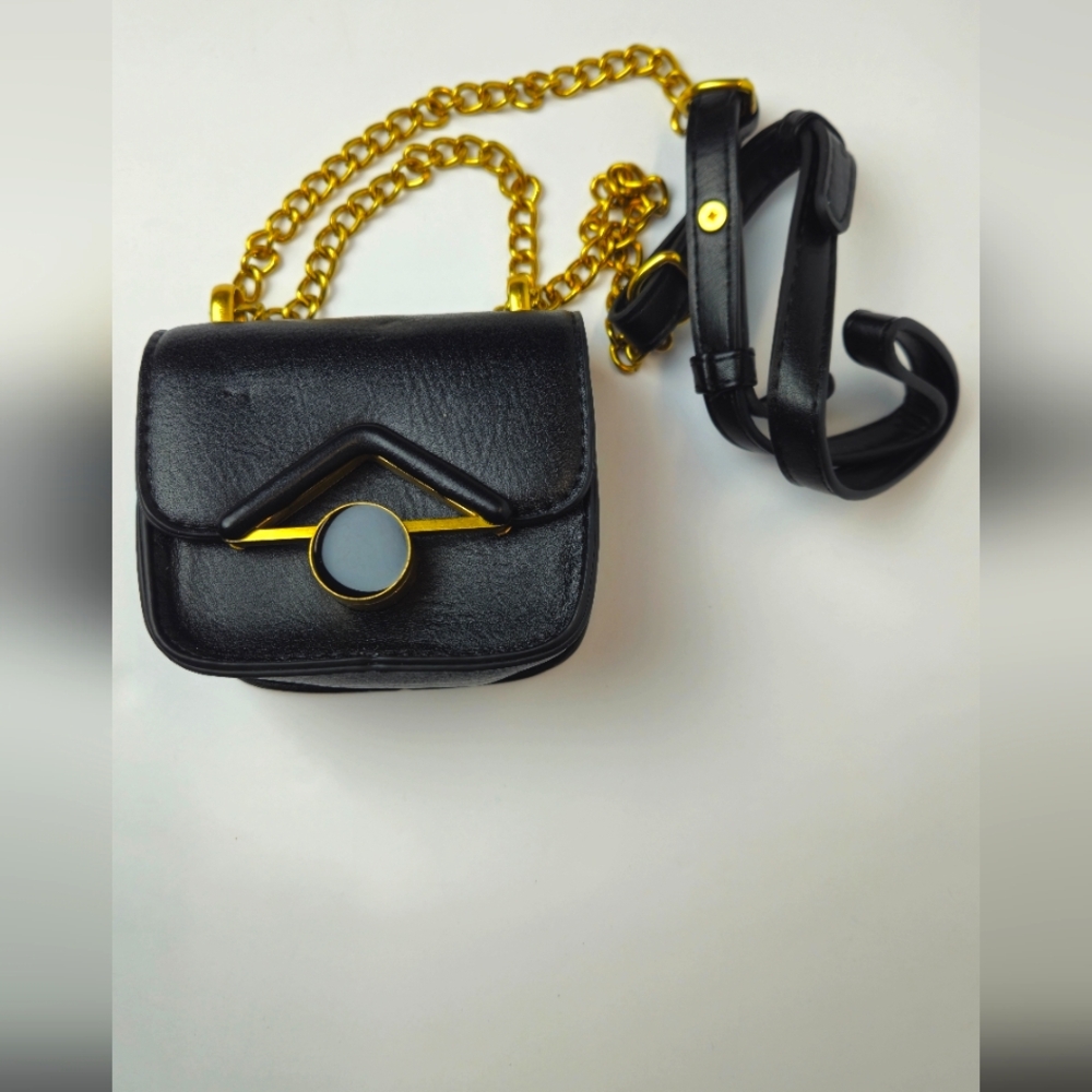 Mini Black and Gold Crossbody Women's Bag (NWOT) PU Leather